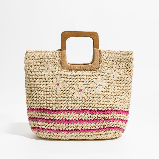 Inka Flower Child Straw Woven Tote - 3 Colors