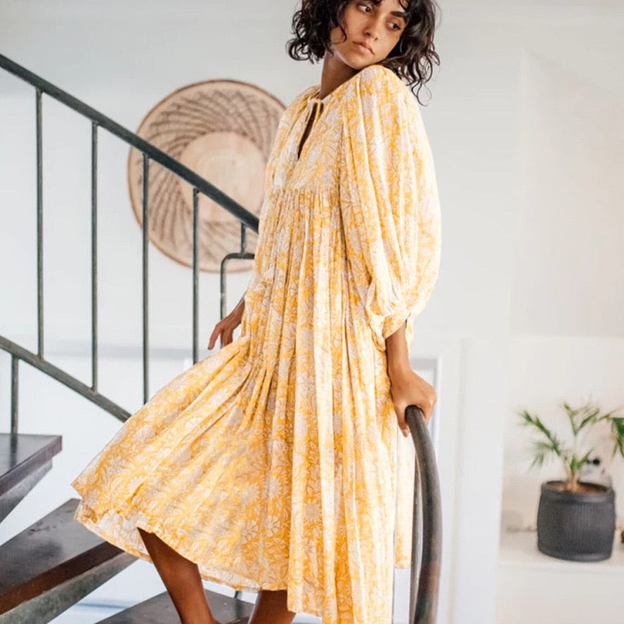 Inola Boho Printed Midi Babydoll Dress - 3 Colors