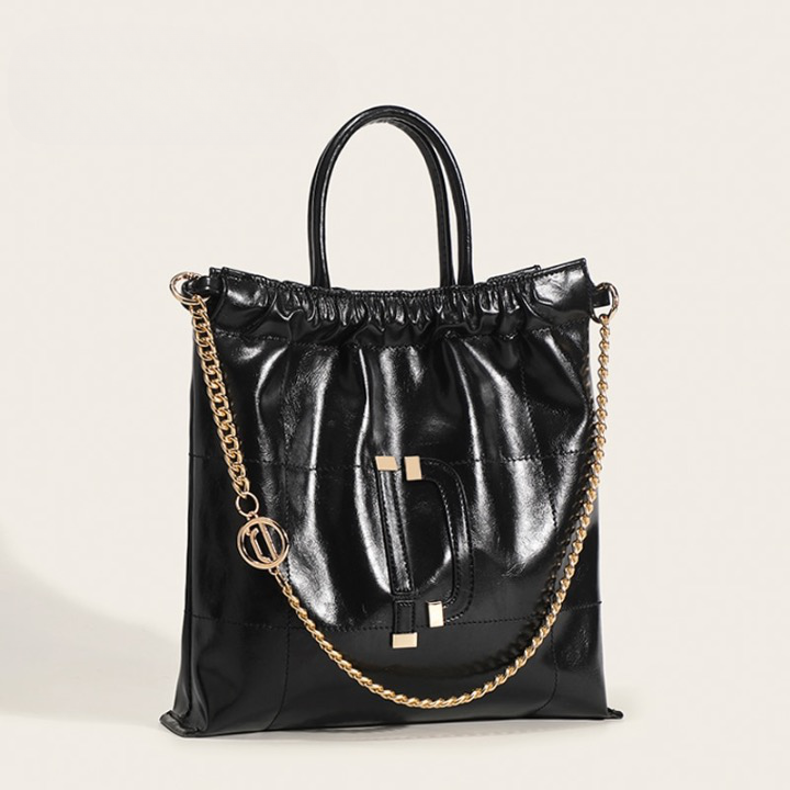 Ires Faux Patent Leather Pouch Shopper Tote Bags - 2 Colors