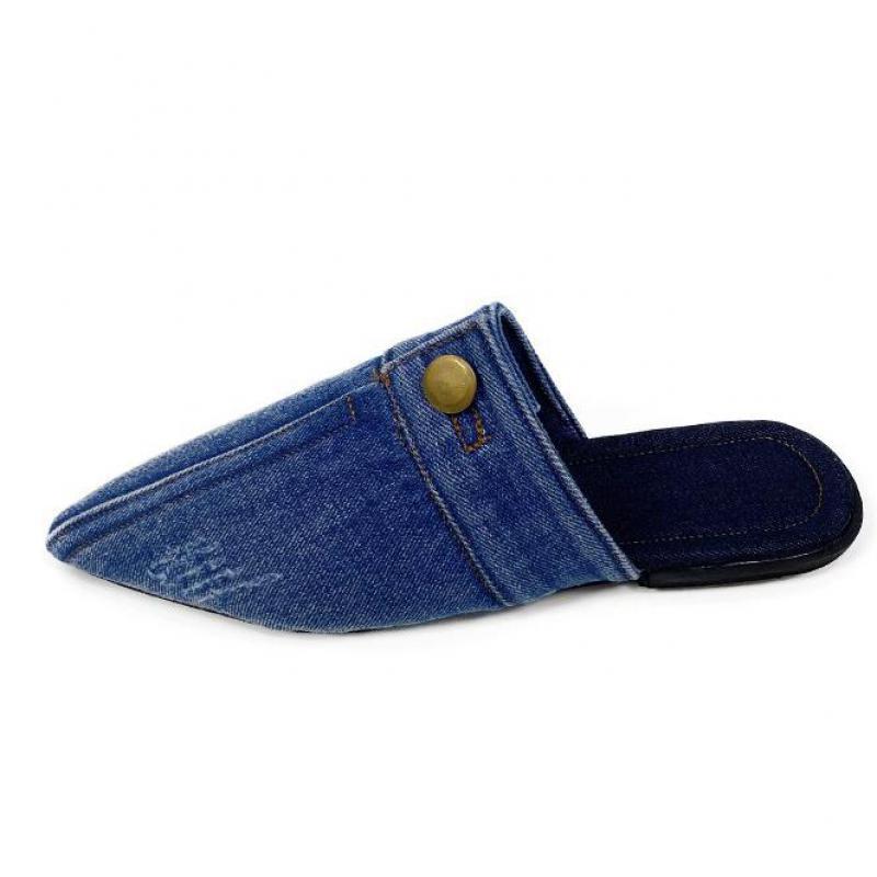 Irma Pointed Toe Denim Slippers - 3 Colors
