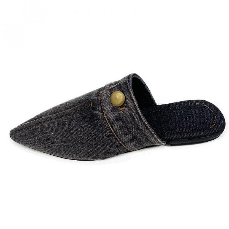 Irma Pointed Toe Denim Slippers - 3 Colors