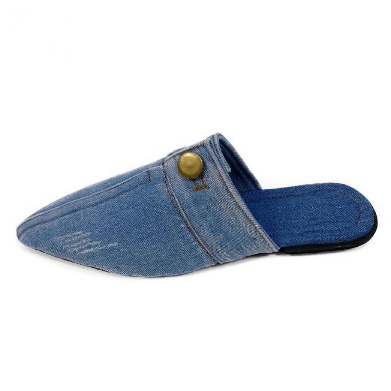 Irma Pointed Toe Denim Slippers - 3 Colors