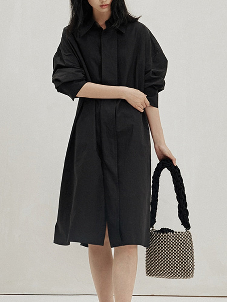 Iseul Casual Waist Knot Shirts Dress - 3 Colors