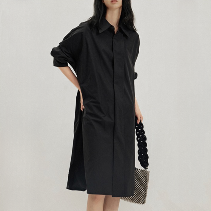 Iseul Casual Waist Knot Shirts Dress - 3 Colors