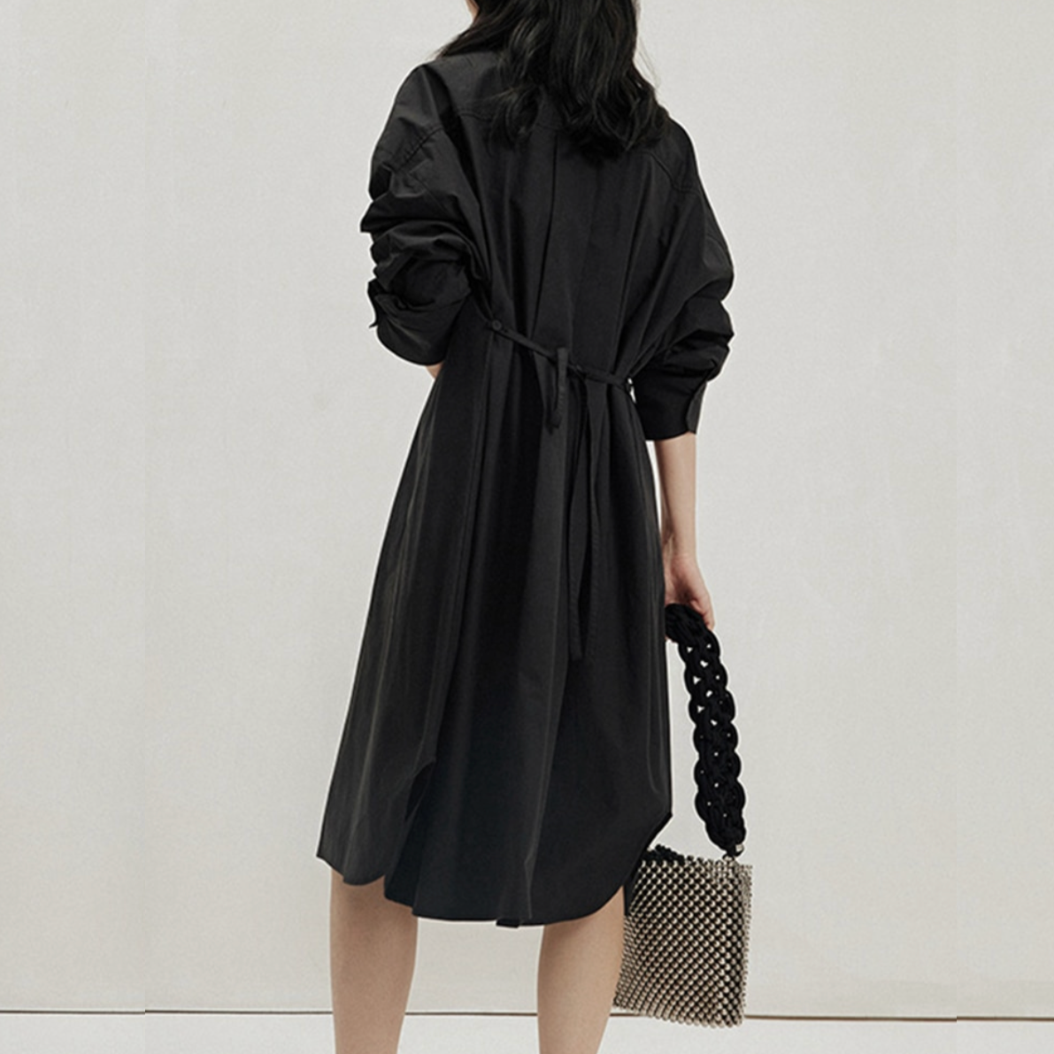 Iseul Casual Waist Knot Shirts Dress - 3 Colors