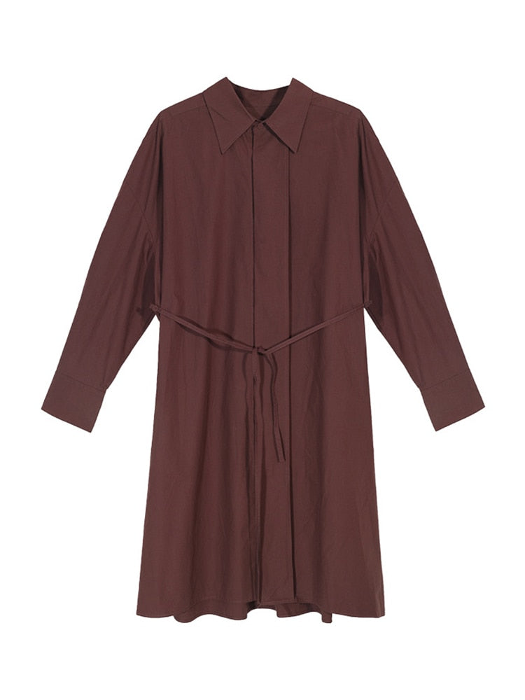 Iseul Casual Waist Knot Shirts Dress - 3 Colors