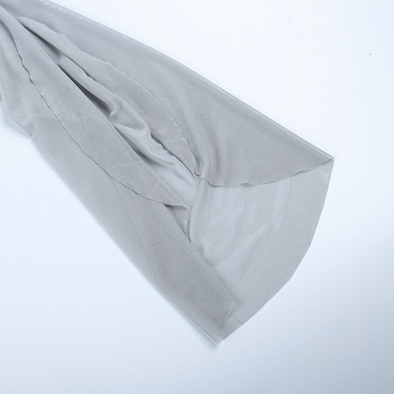 Isolde Gothic Cross Sequin Tissue Crop Top