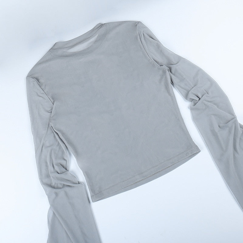 Isolde Gothic Cross Sequin Tissue Crop Top