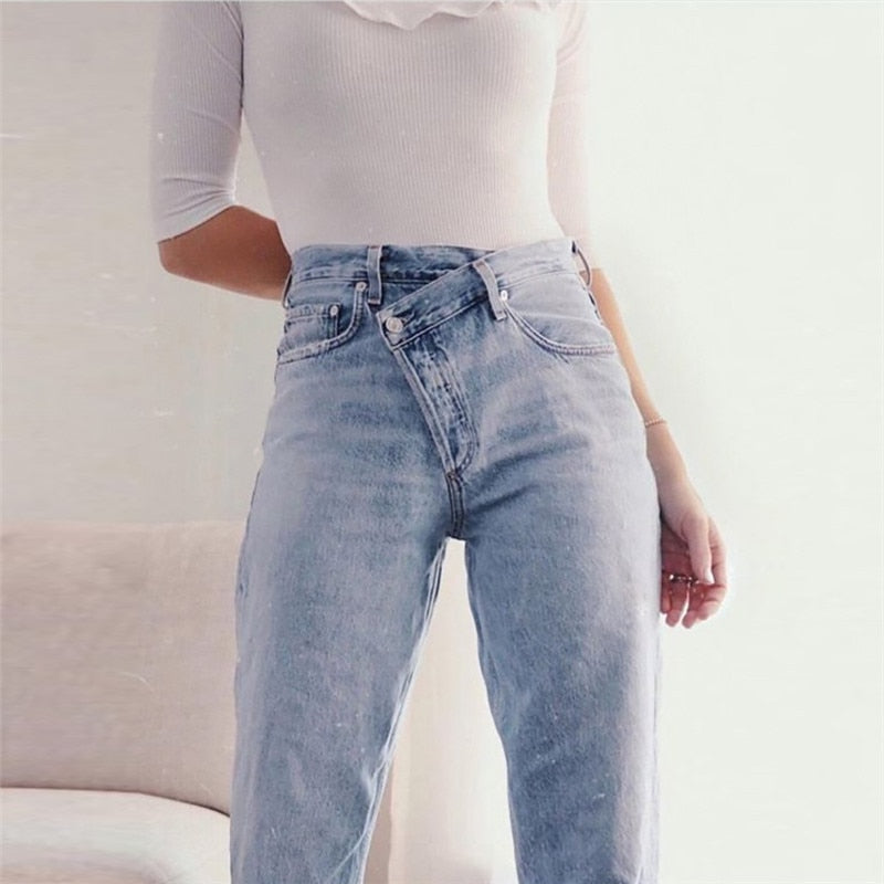 Jamie Side Fly Boyfriend Jeans - Black or Blue