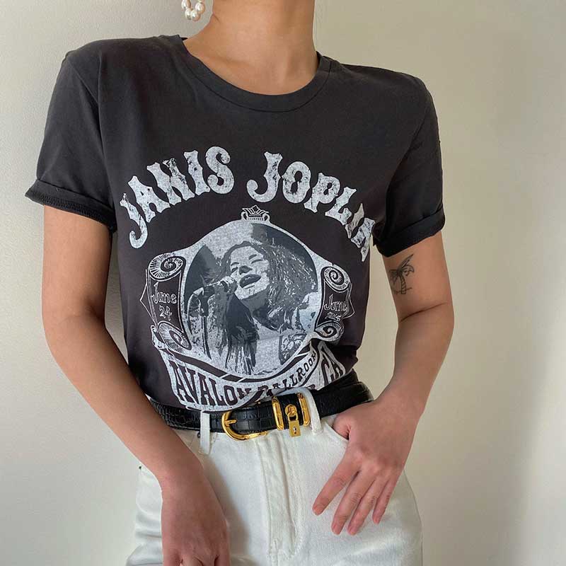 Janis Casual Vintage Band T-Shirts
