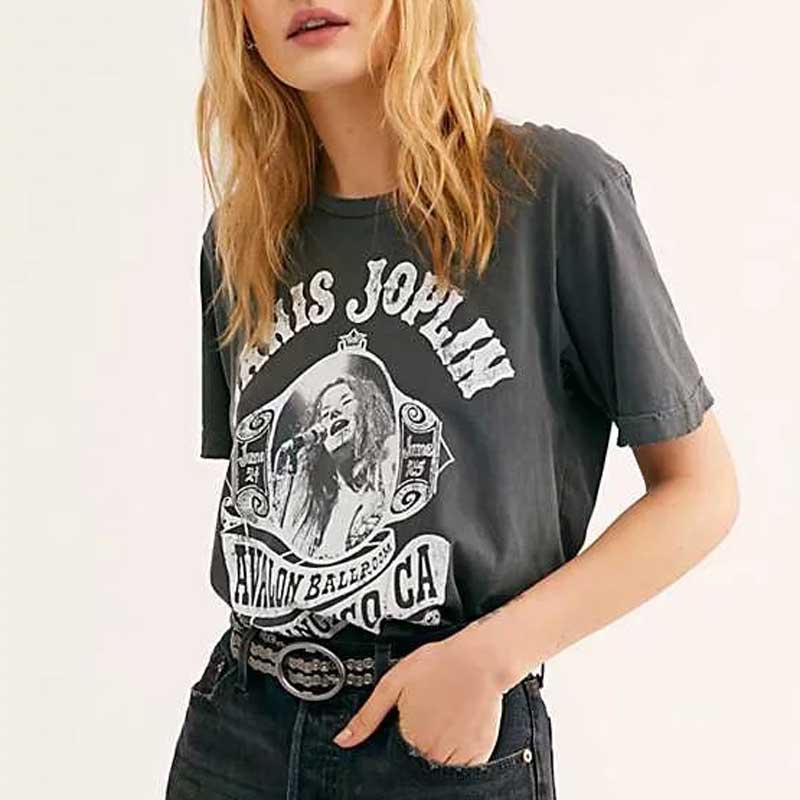 Janis Casual Vintage Band T-Shirts
