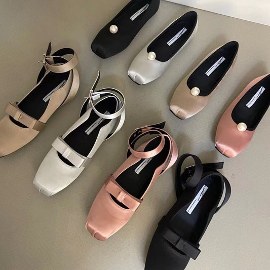 Jannie Satin Ballet Flats - 4 Colors