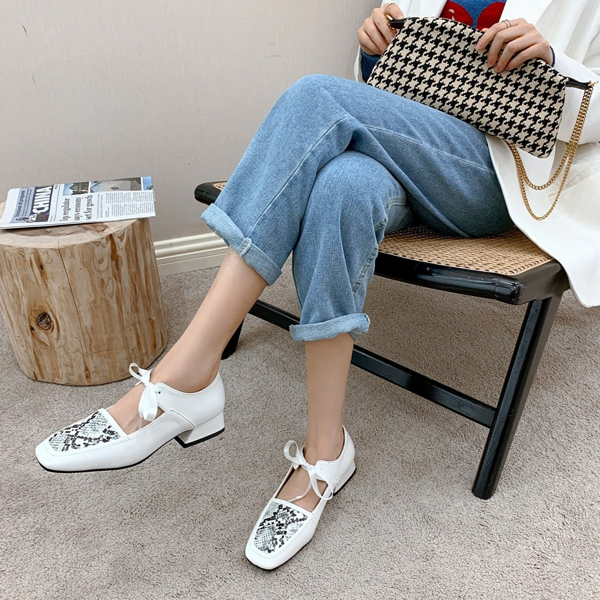 Jasmine Serpentine Upper Mary Jane Pumps