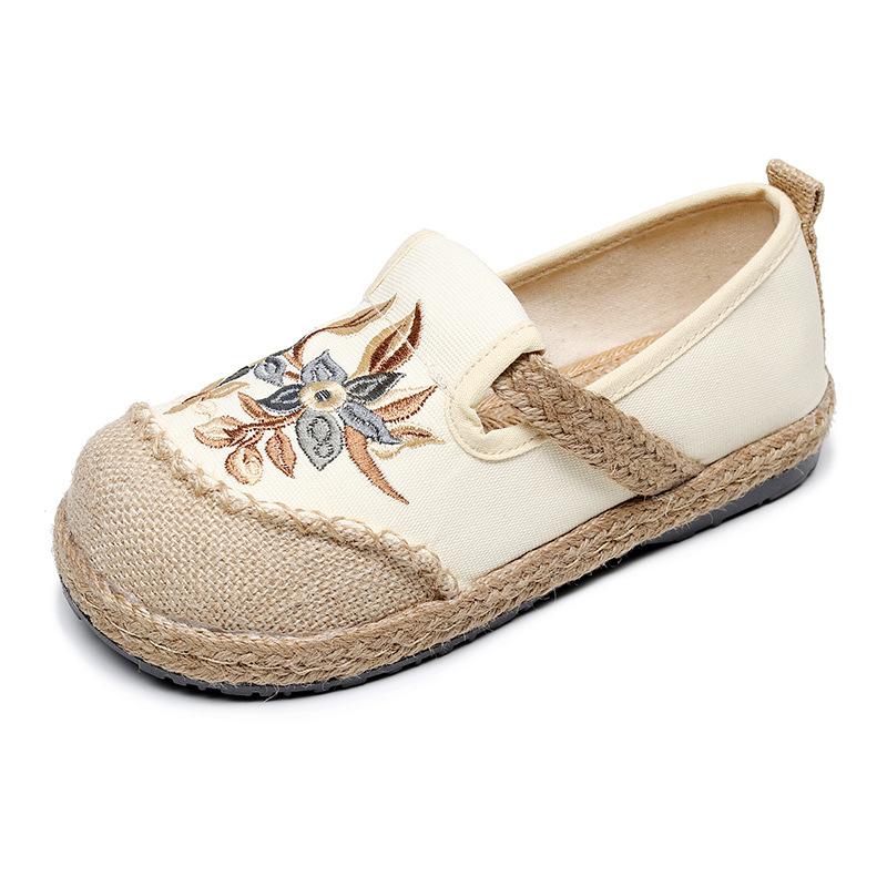 Johanna Vintage Floral Embroidery Moccasin Loafers