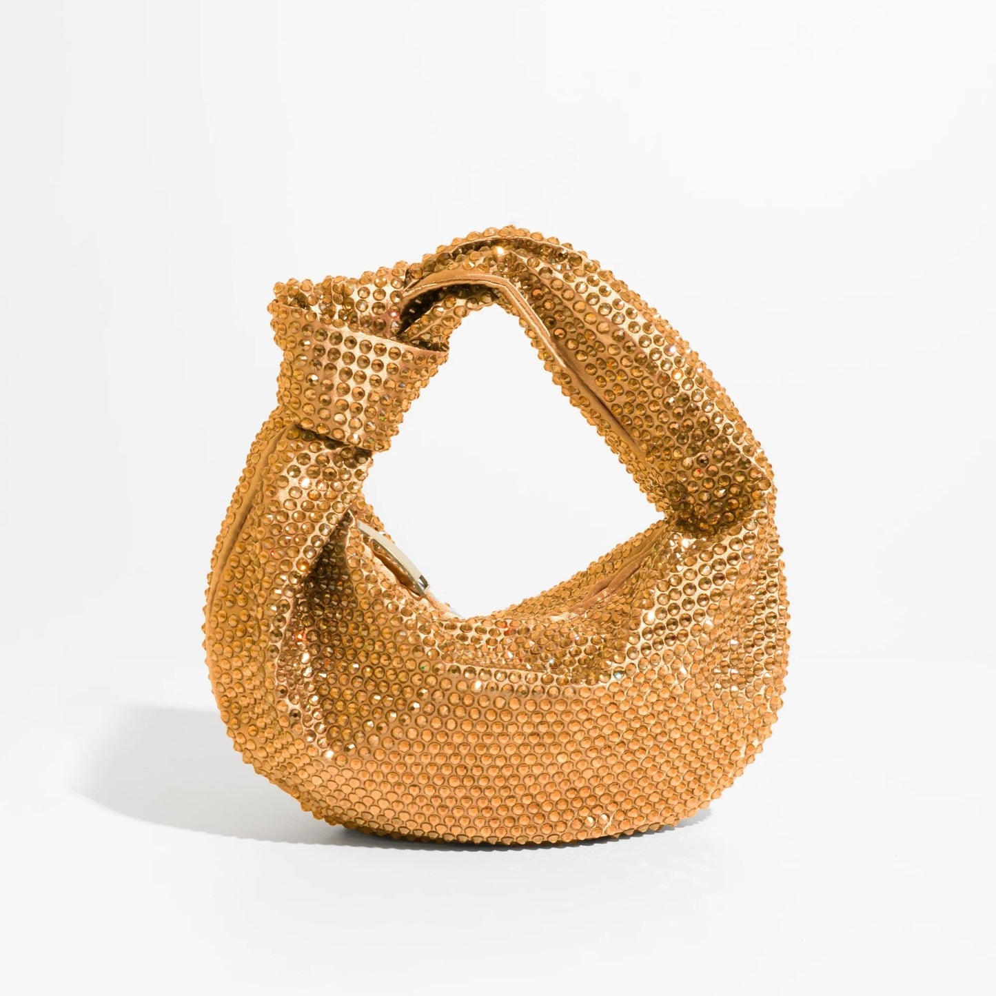 Julia Knotted Rhinestone Sequin Wrist Evening Bag