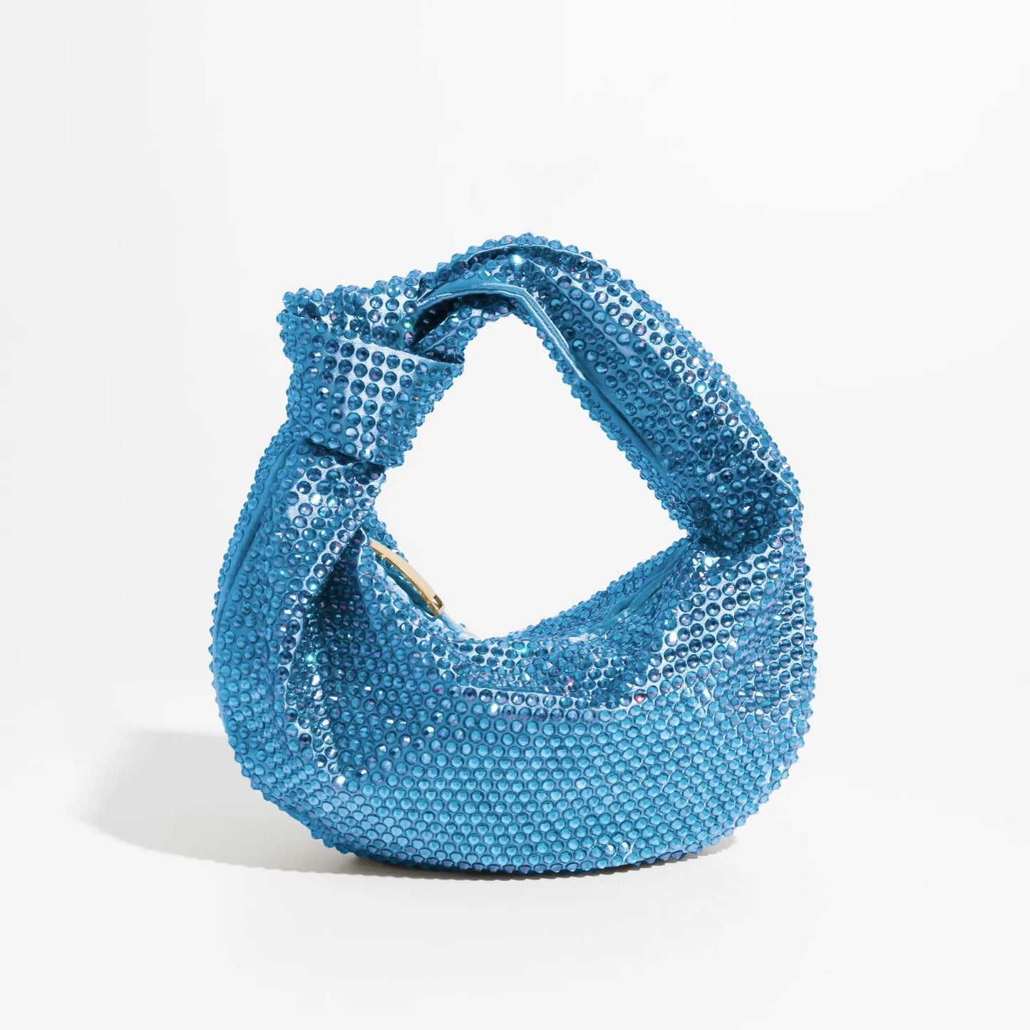 Julia Knotted Rhinestone Sequin Wrist Evening Bag