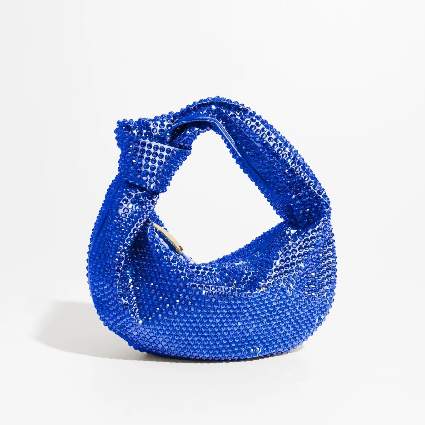 Julia Knotted Rhinestone Sequin Wrist Evening Bag