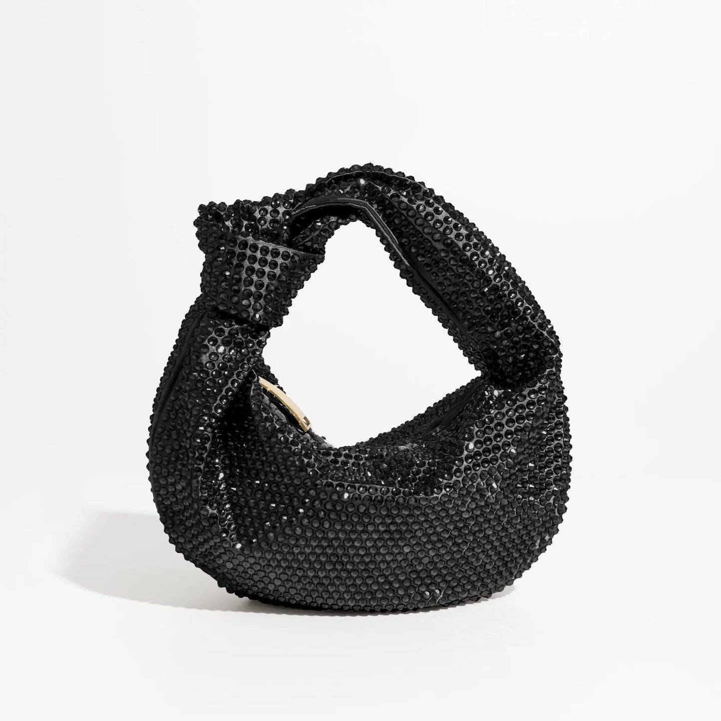 Julia Knotted Rhinestone Sequin Wrist Evening Bag