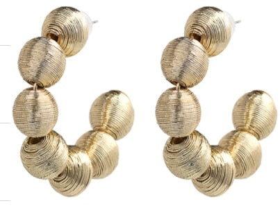 Juliana Silk Pom Pom Hoop Earrings - 9 Colors