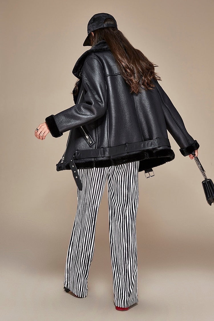 Kai Shearling Biker Jackets