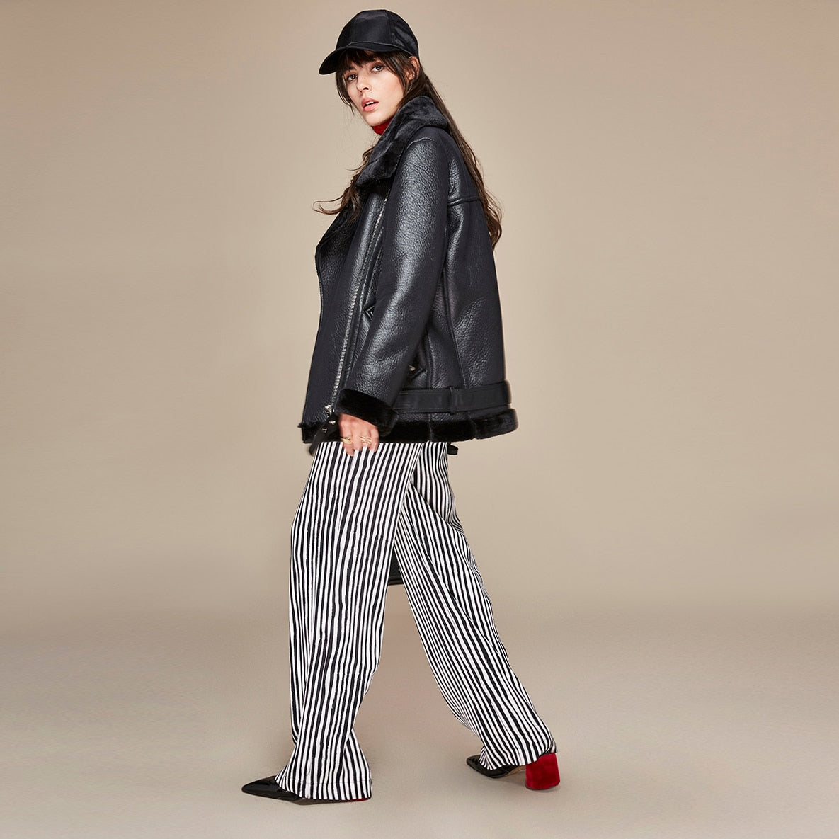 Kai Shearling Biker Jackets