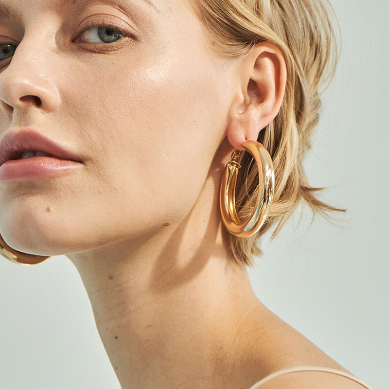 Kajsa Big Hoop Earrings - Gold or Silver