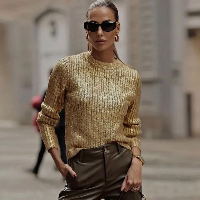 Kana Gold Metallic Sweater