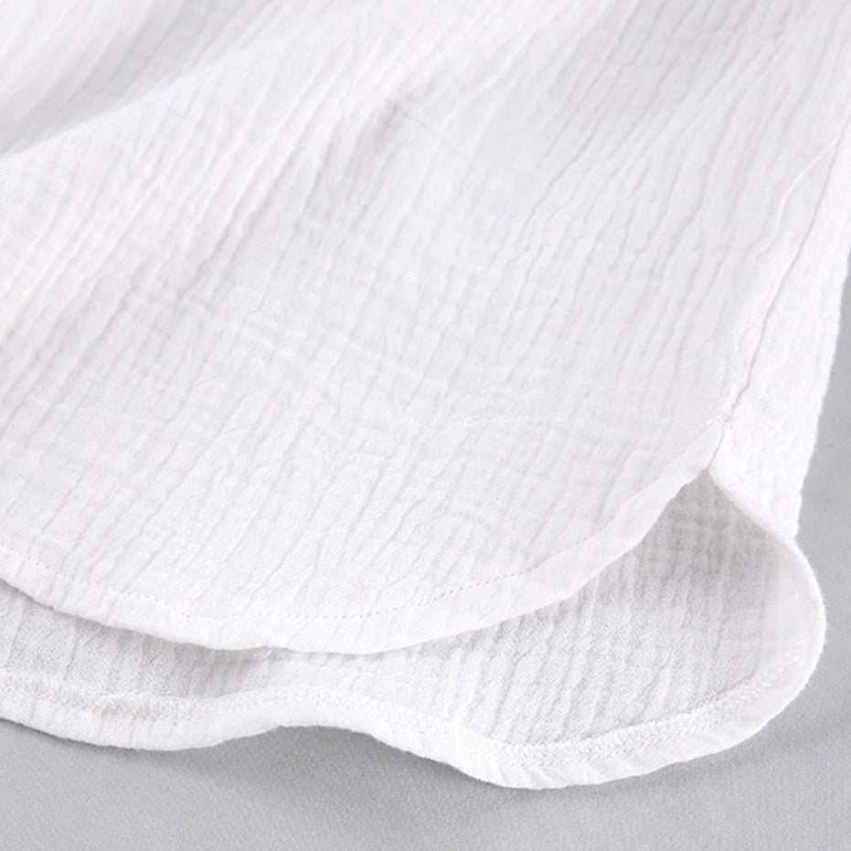 Karie Cotton Gauze Tunic Blouse and Pants Sets - 2 Colors