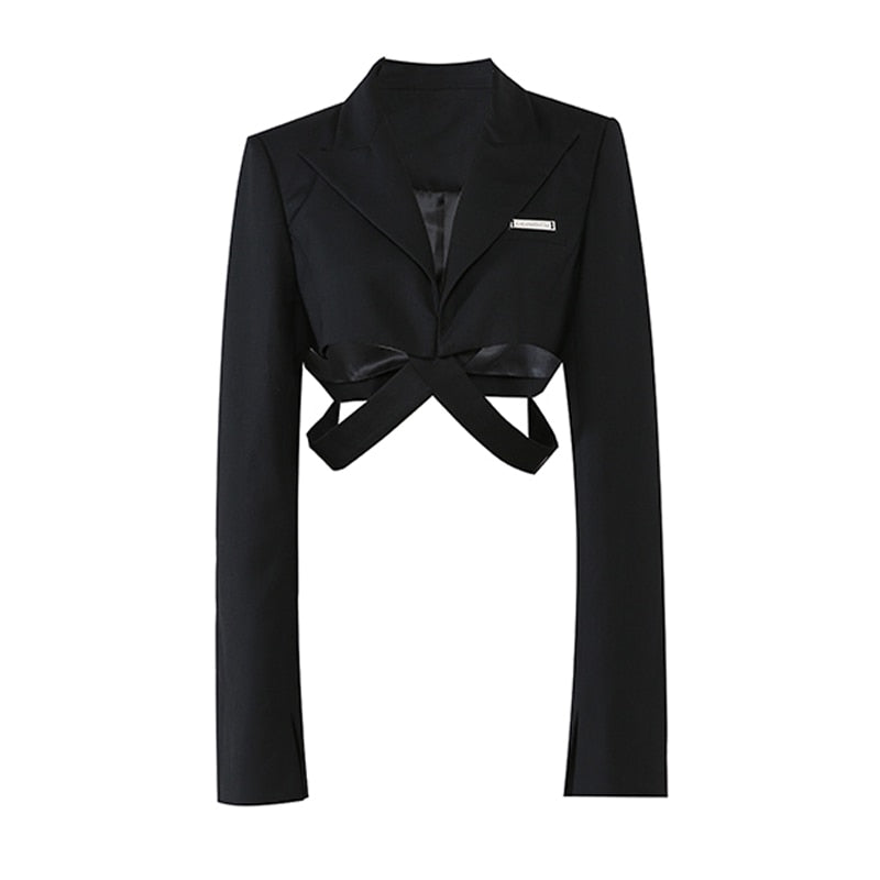 Karim Cropped Jacket with Harness Band
