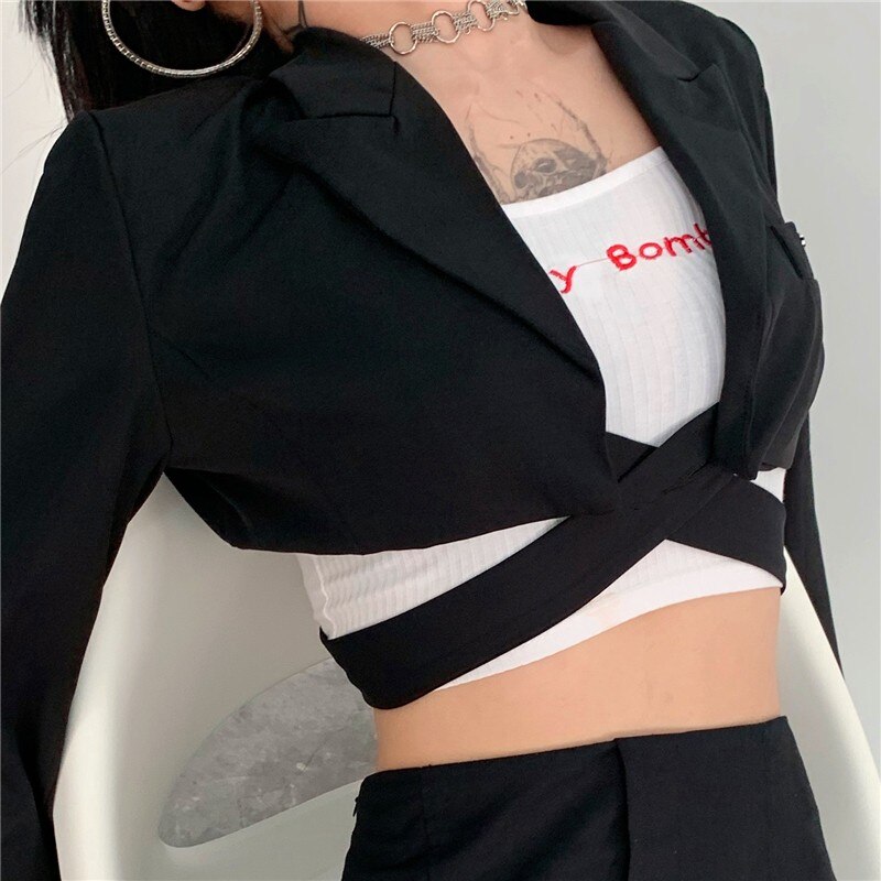 Karim Cropped Jacket with Harness Band