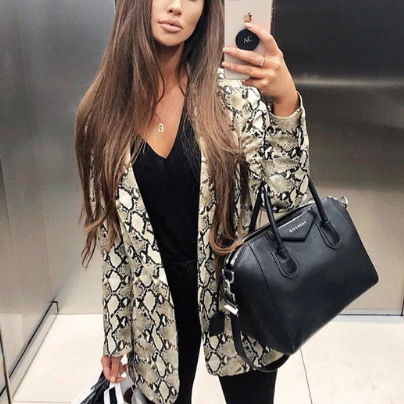 Karina Snake Print Blazer Jacket