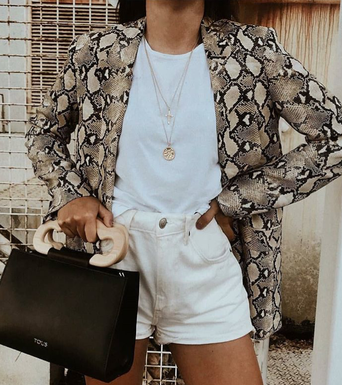 Karina Snake Print Blazer Jacket