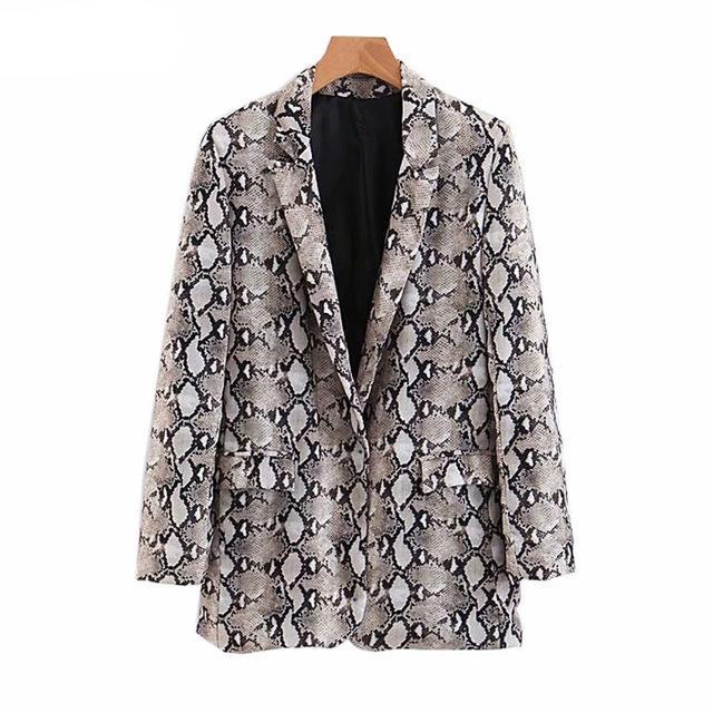 Karina Snake Print Blazer Jacket
