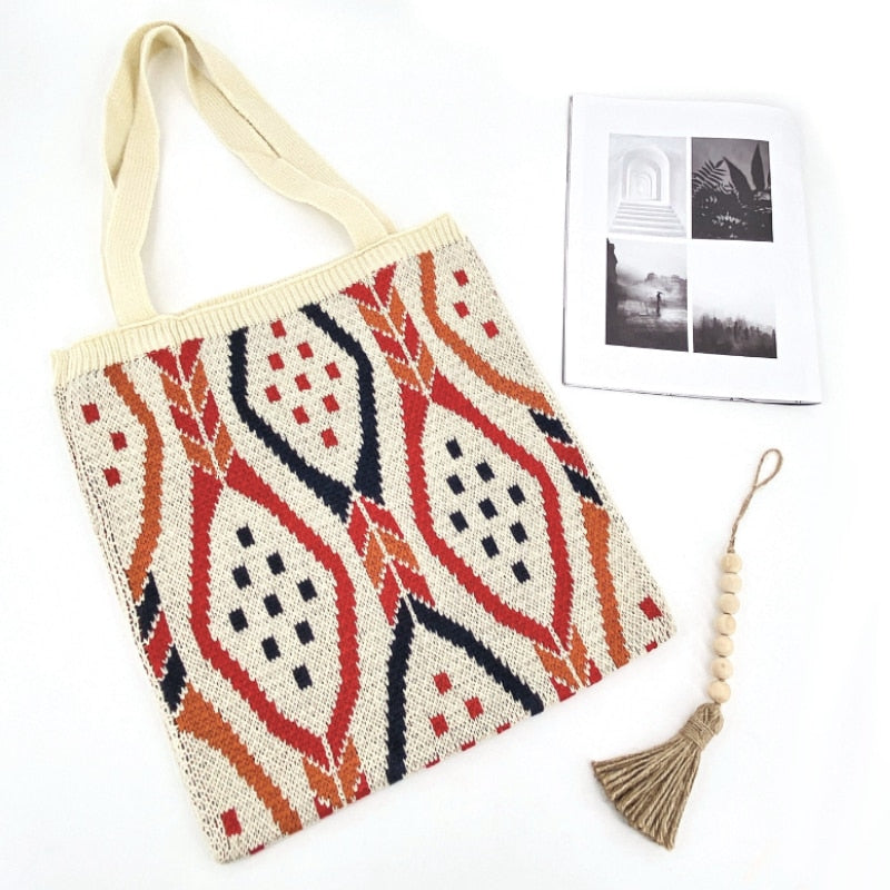 Kateri Tribal Prints Knitted Bag - 4 Colors