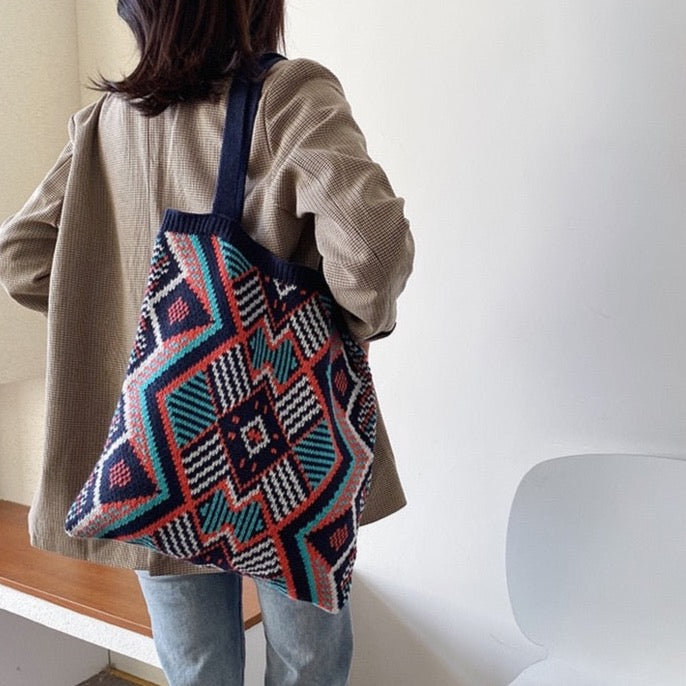 Kateri Tribal Prints Knitted Bag - 4 Colors