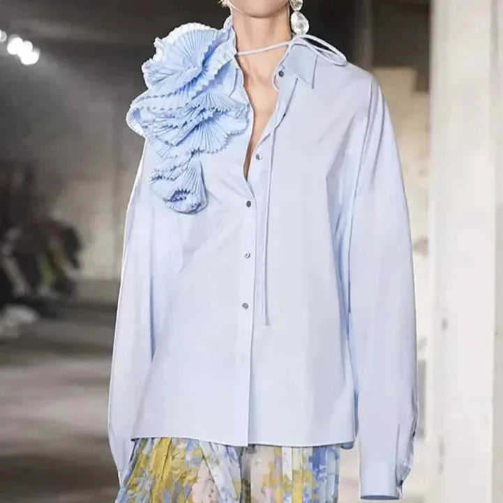 Katla Flower Corsage Shirt Blouse