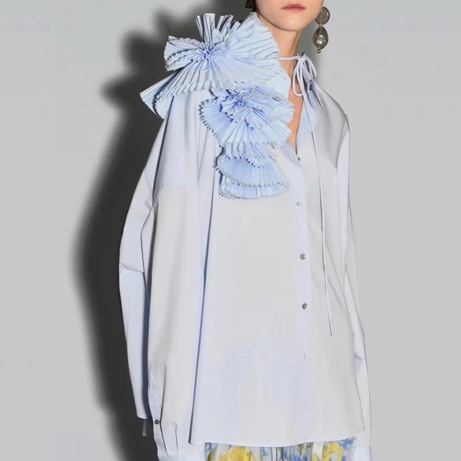 Katla Flower Corsage Shirt Blouse