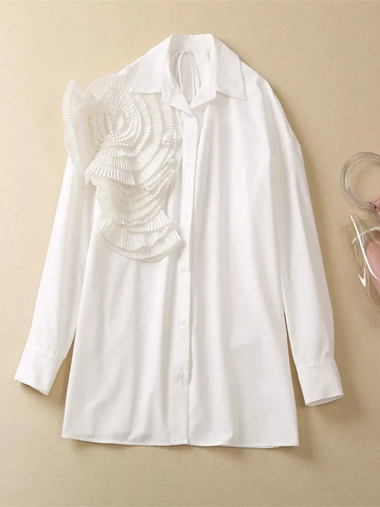 Katla Flower Corsage Shirt Blouse