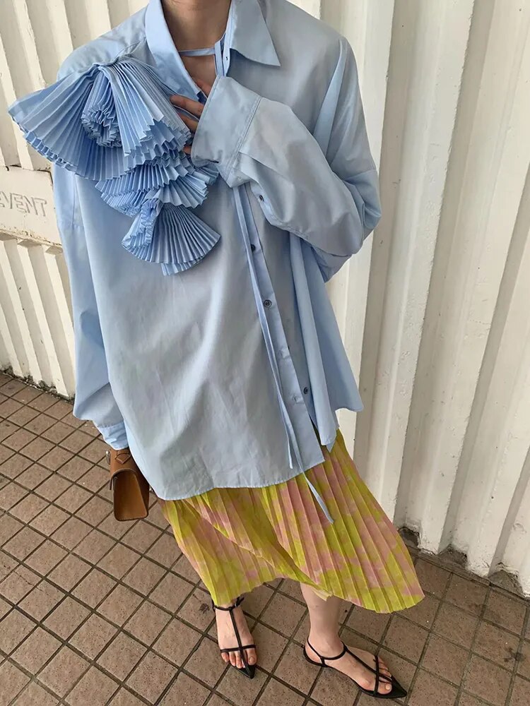 Katla Flower Corsage Shirt Blouse