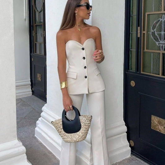 Kaya Bustier Top and Pants Suit Set