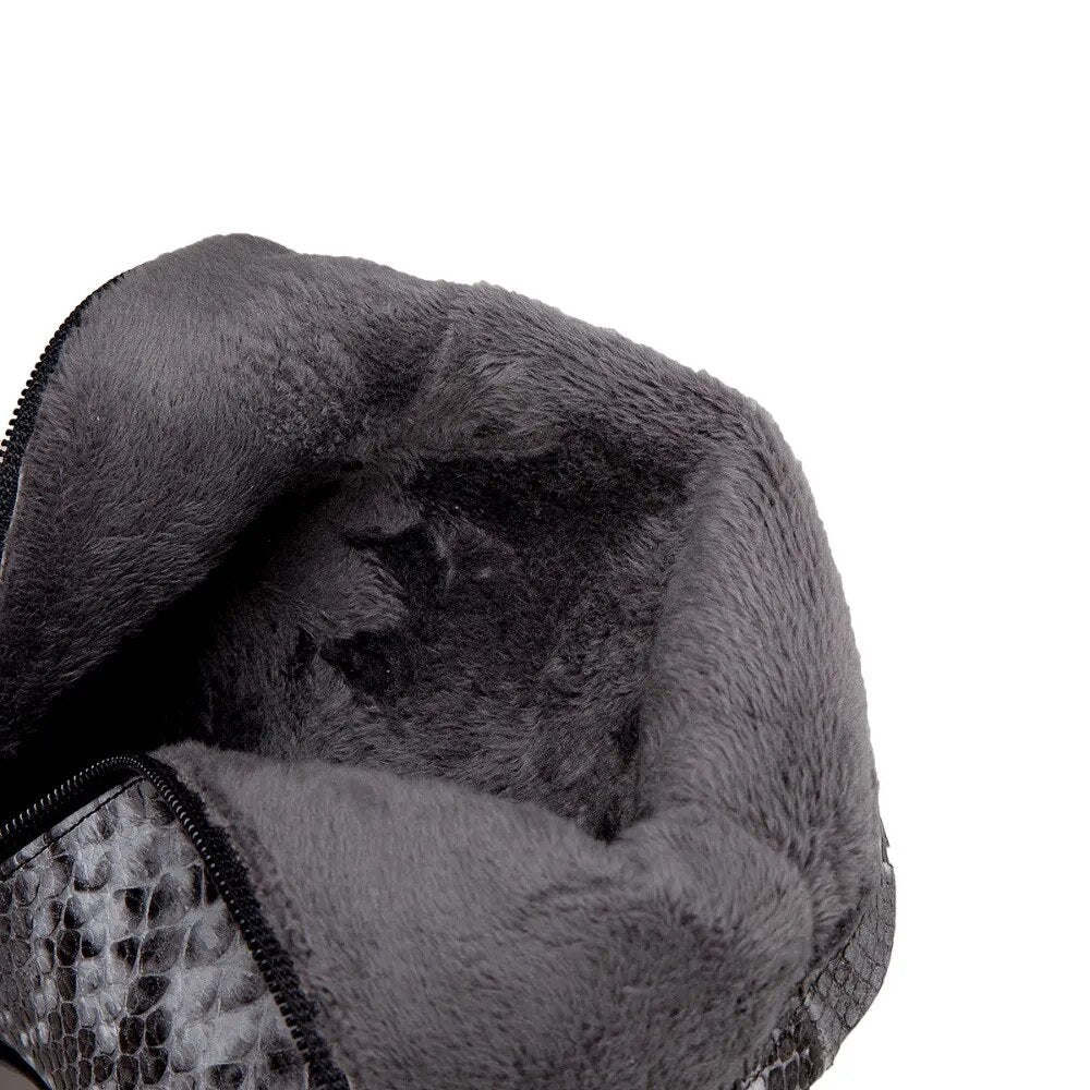 Kayeli Snake Print Ankle Boots