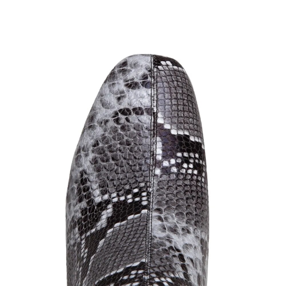 Kayeli Snake Print Ankle Boots