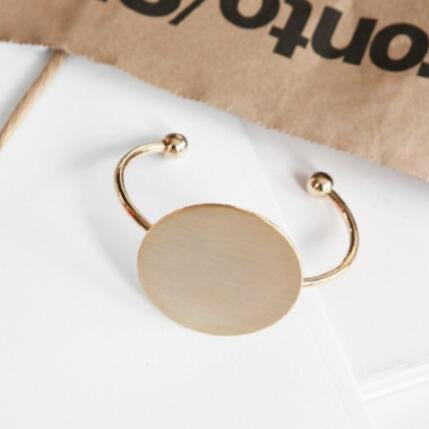 Kei Big Round Brushed Metal Bracelets - Gold or Silver