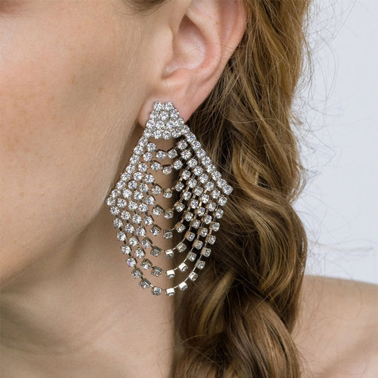 Kein Rhinestone Fan Earrings - 2 Colors