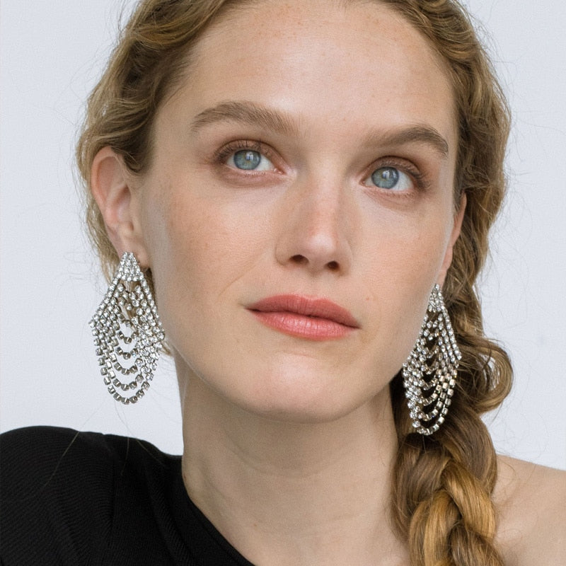 Kein Rhinestone Fan Earrings - 2 Colors