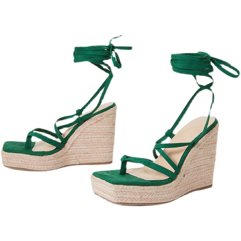 Kelly Gladiator Espadrille Wedge Sandals - 2 Colors