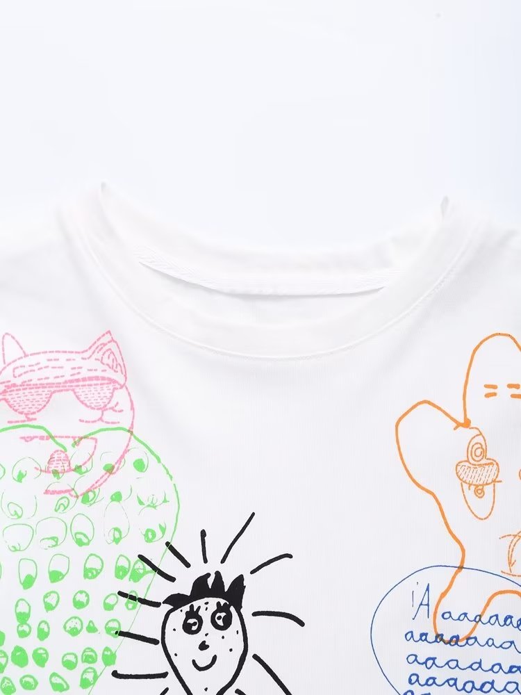 Keyan Scribble Drawing Prints T-Shirts