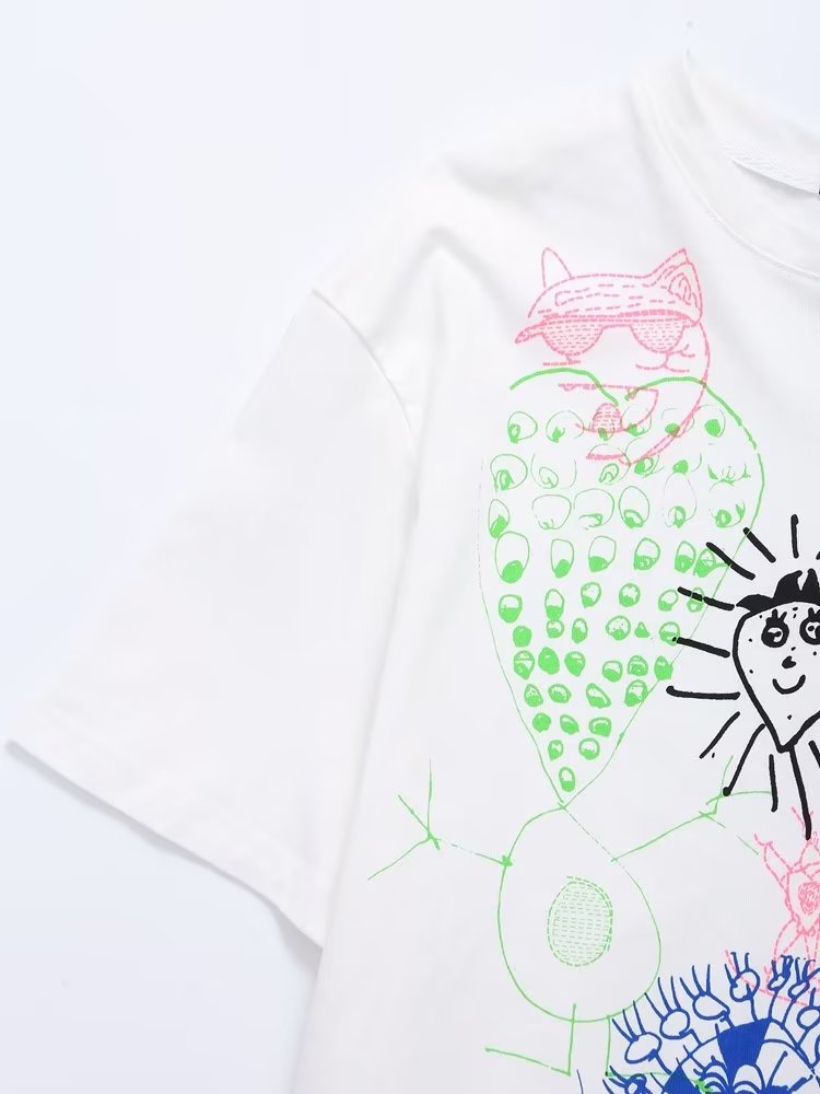 Keyan Scribble Drawing Prints T-Shirts