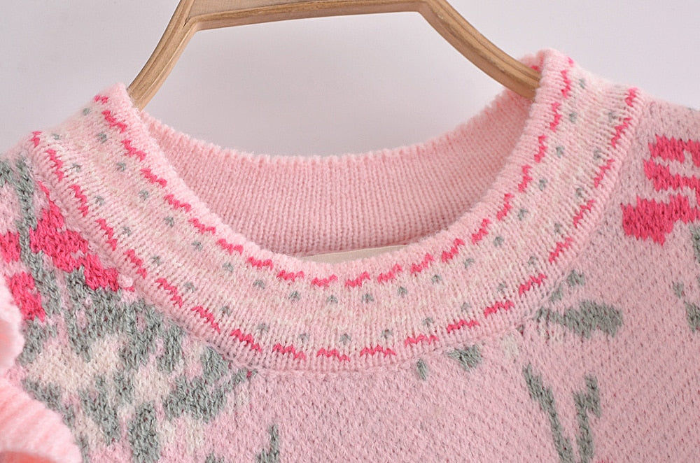 Kiara Sweet Ruffles Cropped Sweater - 2 Colors