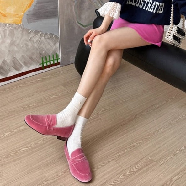 Kiera Kid-Suede & Velvet Loafers